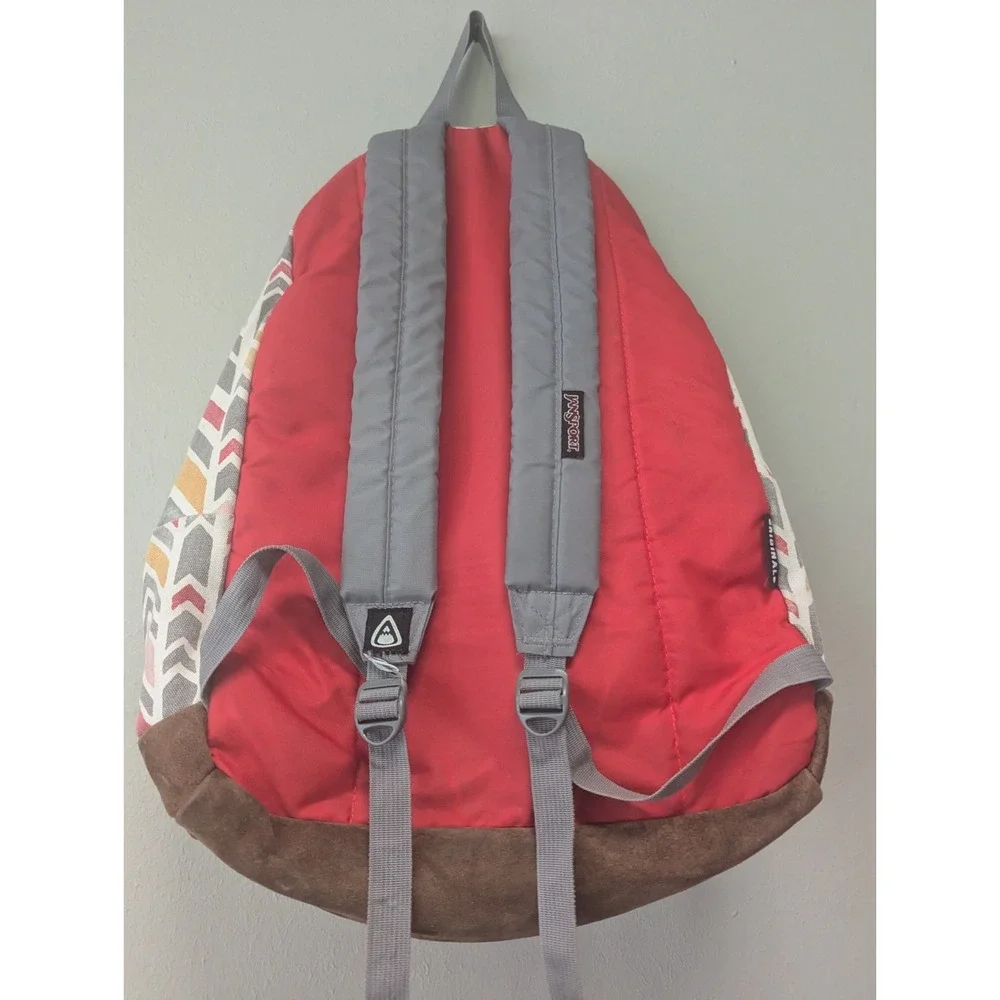 Jansport Right Pack Expressions Coral Dusk Chevrons TZR602W leather suede bottom